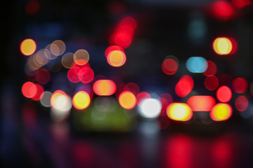 Wall Mural - Abstract background blur of traffic jam rush hour in big city
