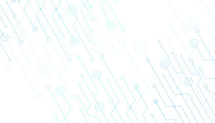 Poster - Abstract lines and dots connect background. Technology connection digital data and big data concept.