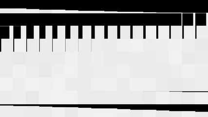 Poster - Black and white abstract animation of geometric patterns appearing and disappearing one by one on the black background. Animation. Flat 2d Seamless loop