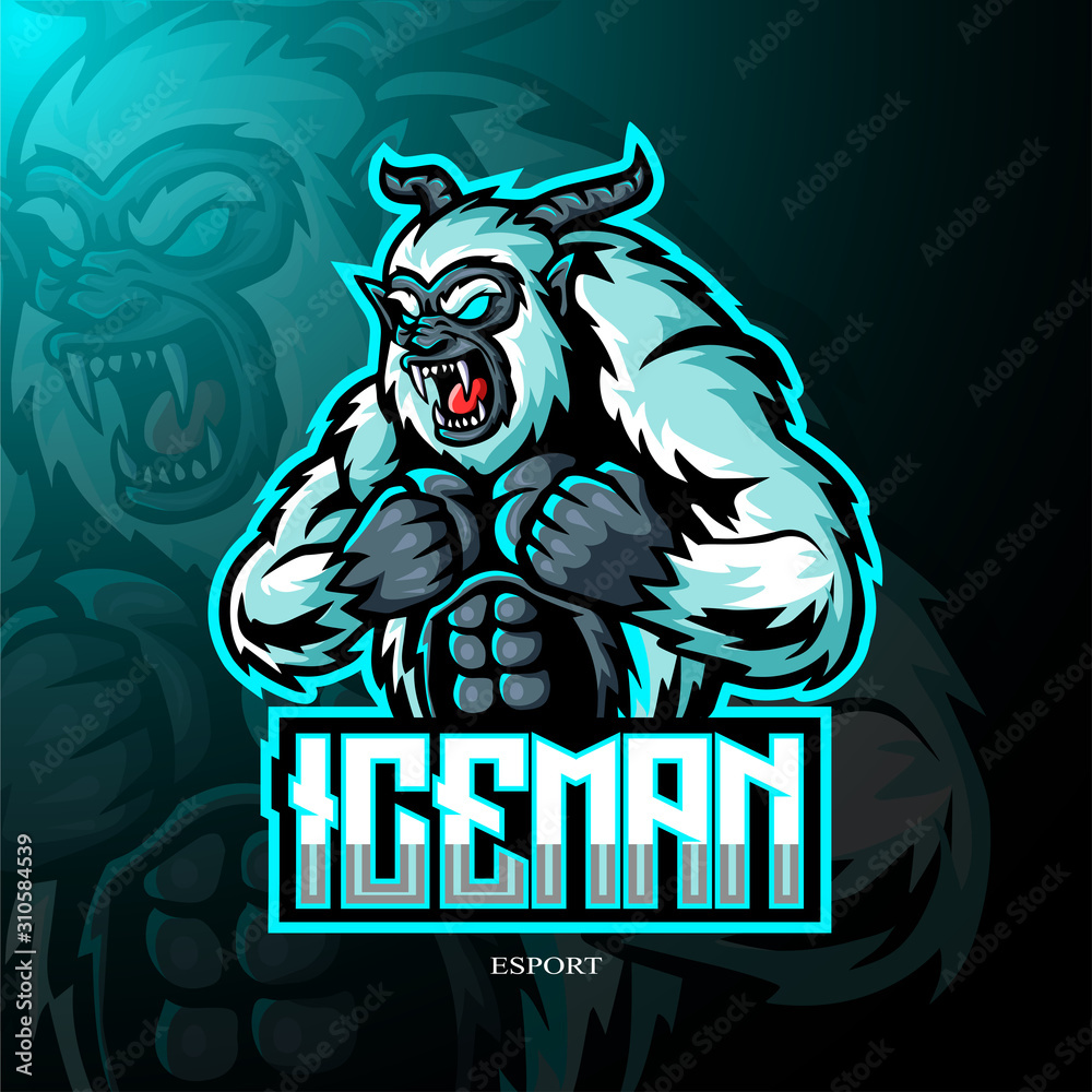 Yeti mascot sports esport logo design Stock Vector | Adobe Stock
