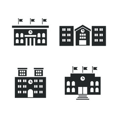 Aufkleber - High school building icon template color editable. High school building symbol vector sign isolated on white background illustration for graphic and web design.