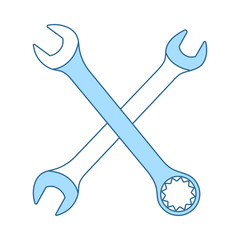 Canvas Print - Crossed Wrench Icon