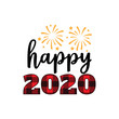 © great19 - happy new year 2020 with firework theme vector banner design