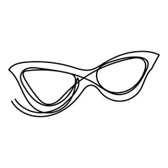 Wall Mural - vector, isolated, drawing one continuous line glasses