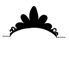 isolated, black silhouette female diadem