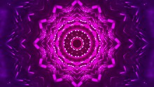 Glamourous Kaleidoscope Of Lilac Color In The Style Of The 80s, Mandala, Motion Design In 4k, Abstract Composition For Meditation Or Disco Clubs. Seamless Loop, Hypnotic.