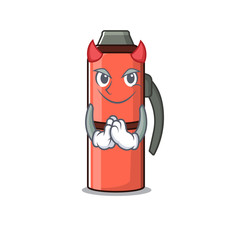 Poster - Devil Cartoon character of thermos bottle Scroll design