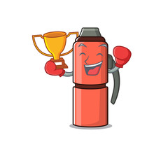 Poster - Super cool Boxing winner thermos bottle Scroll in mascot cartoon design