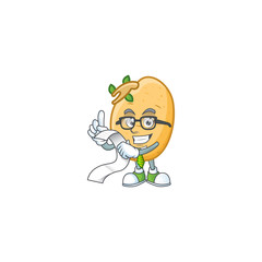 Sticker - Funny face sprouted potato tuber cartoon with menu ready to serve