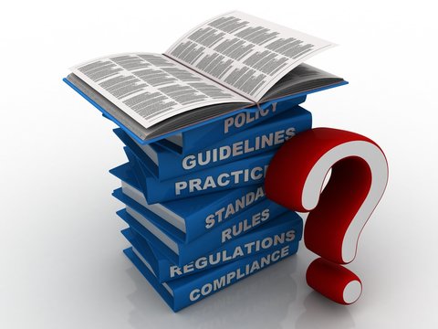3d rendering Books with Question mark Symbol