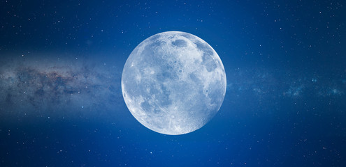 Aufkleber - Full Blue Moon - blue background 