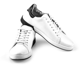 white sneakers on white background, including clipping path