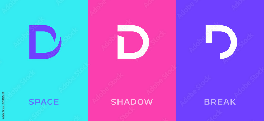 Set of letter D minimal logo icon design template elements Stock Vector ...