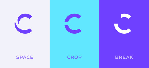 Leinwandbilder - Set of letter C minimal logo icon design template elements
