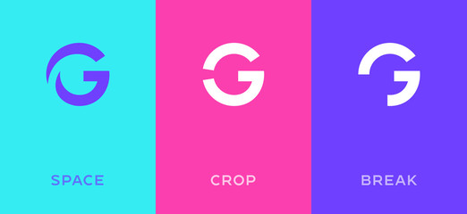 Leinwandbilder - Set of letter G minimal logo icon design template elements