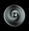 Steel Wheel With Cutting Blades Isolated On Black Background
