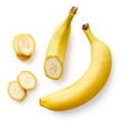 canvas print picture - Fresh whole, half and sliced banana