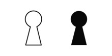 Vector Illustration Of Keyhole Isolated Icon. Door, Lock, Key Flat Simple Symbol