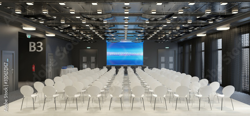 Fotografía 3d render of a large conference room