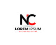 NC Modern Letter Logo Design with Red and black color