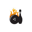 Bowling sport icon logo design vector template