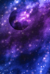 Wall Mural - stars, planet and galaxy in cosmos universe, space and time travel science background