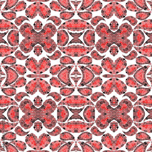 Watercolor seamless pattern with paisley elements.Tribal ethnic seamless patt...