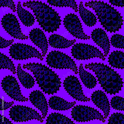 Creative seamless pattern with hand drawn paisley element. Tribal ethnic seam...