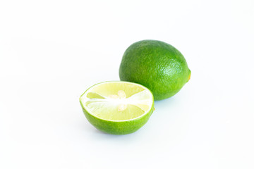 Wall Mural - Fresh lime on white background isolated image