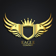 3d golden eagle heraldry logo