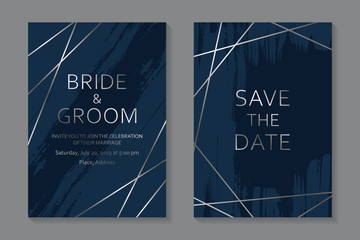 Wall Mural - set of modern luxury wedding invitation design or card templates for business or presentation or gre