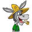 Hillbilly Mule - A cartoon illustration of a Hillbilly Mule mascot.
