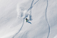 Freerider Snow Trails In The New Powder