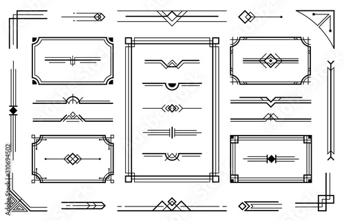 Fotomural Linear geometric Art Deco ornaments