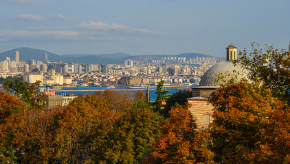 Wall Mural - Aerial panoramic view of Istanbul city