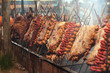 Large barbecue with gaucho barbecue in public event in Rio Grande do Sul.