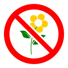 Wall Mural - Do not pick flowers sign