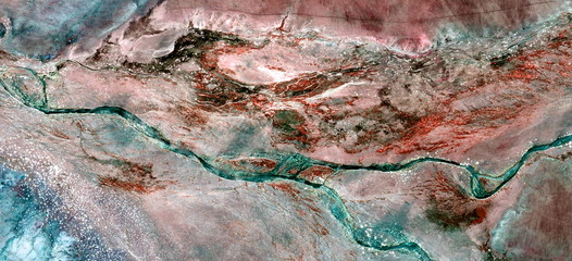 Sticker - abstract photography of the deserts of Africa from the air. aerial view of desert landscapes, Genre: Abstract Naturalism, from the abstract to the figurative, contemporary photo art