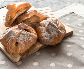 fresh bakefresh baked apple bun with powdered sugard apple bun with powder sugar 