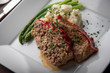 © ahirao - meat loaf with mashed potato and asparagus