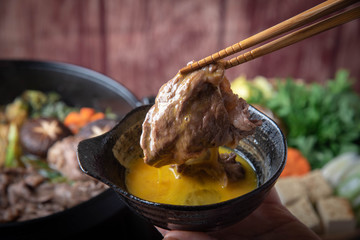 Sukiyaki, japanese famous beef hot pot