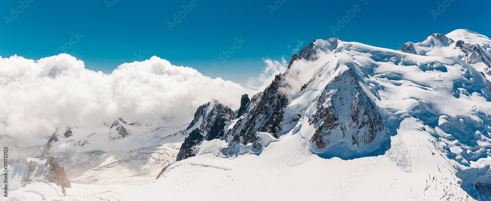 Stock photo of the Mont Blanc top - obrazy, fototapety, plakaty 