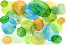 Bright Watercolor Spots On Paper