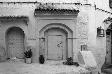 Old doors in old Moroccan city