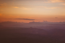 Abstract Textures With Mountains At Sunset