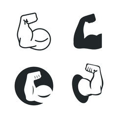 Aufkleber - muscle icon template color editable. muscle symbol vector sign isolated on white background illustration for graphic and web design.