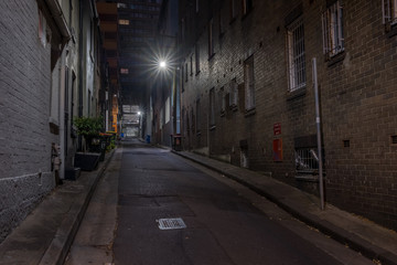 Wall Mural - old back street at night