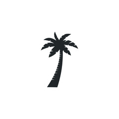 Poster - tropical palm trees icon template color editable. Summer Black palm tree silhouette symbol vector sign isolated on white background illustration for graphic and web design.