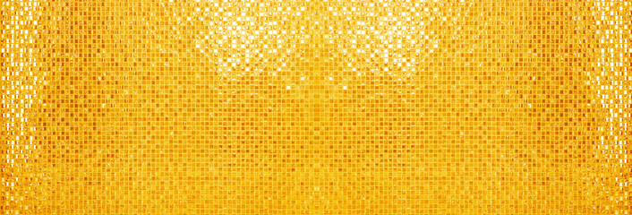 wall and floor gold yellow mosaic tiles