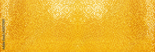 Fotomural wall and floor gold yellow mosaic tiles